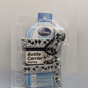 Disney Bottle Carrier Mickey Keyring Hands free Fits Any Bottle Black And Gray
